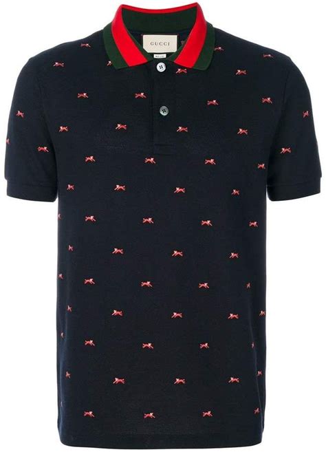 black gucci polo|gucci panther polo shirt.